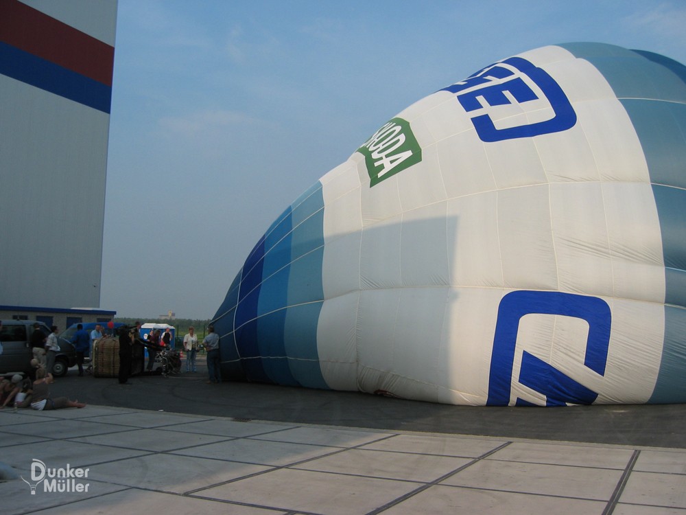 Füllen des Ballons mit Gas